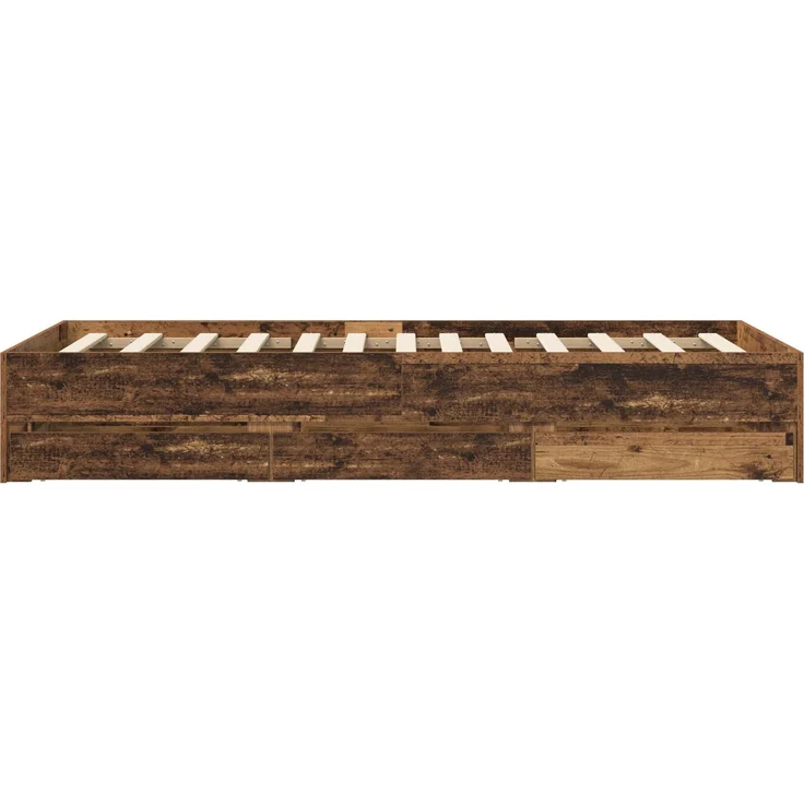 vidaXL Bettgestell mit Stauraum mit Schubladen Altholz Holzwerkstoff 3429608 – Bild 5
