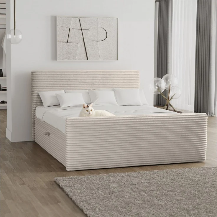 Kaiser Möbel Boxspringbett Trento mit Bettkasten, Topper und Bonellmatratze, VELO Stoff (Komplett-Set (Bettgestell, Matratze, Topper), mit Topper mit Bettkasten antibakterieller Bezug einfache Montage – Bild 1