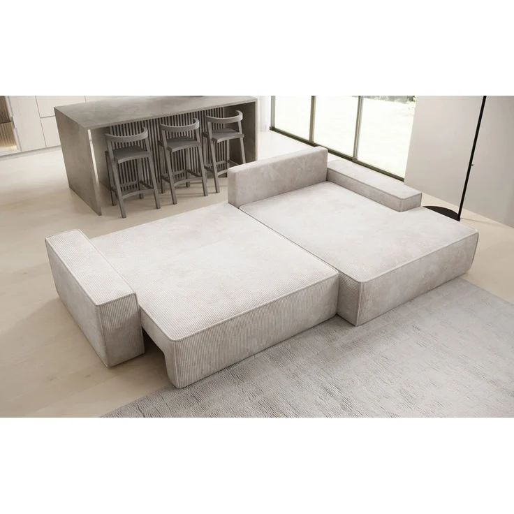 Luxusbetten24 Schlafsofa Designer Sofa Verona mit breiter Ottomane, mit Schlaffunktion und Stauraum – Bild 4