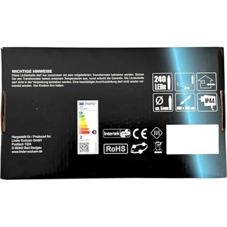 240er LED Lichternetz Lichterkette Außen Innen Kabel grün Partylicht warmweiß – Bild 5