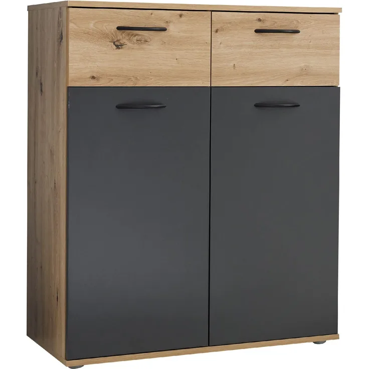 Kommode HARPER BOSTON BHT 80x95x38 cm grau Sideboard Bürokommode Anrichte