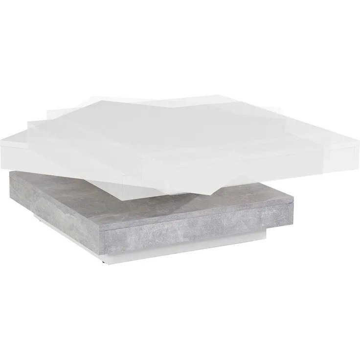 Hela 'Andy' Couchtisch, weiß Betonoptik, 360° drehbar, 70x70 cm