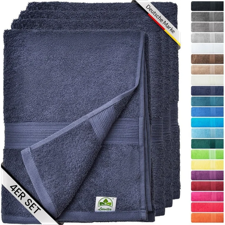 leevitex® Handtücher 4er-Set, 50 × 100 cm, aus 100% Baumwolle, Frottee (Set, 4-St), OEKO-TEX® STANDARD 100 zertifiziert und hochwertig verarbeitet – Bild 1