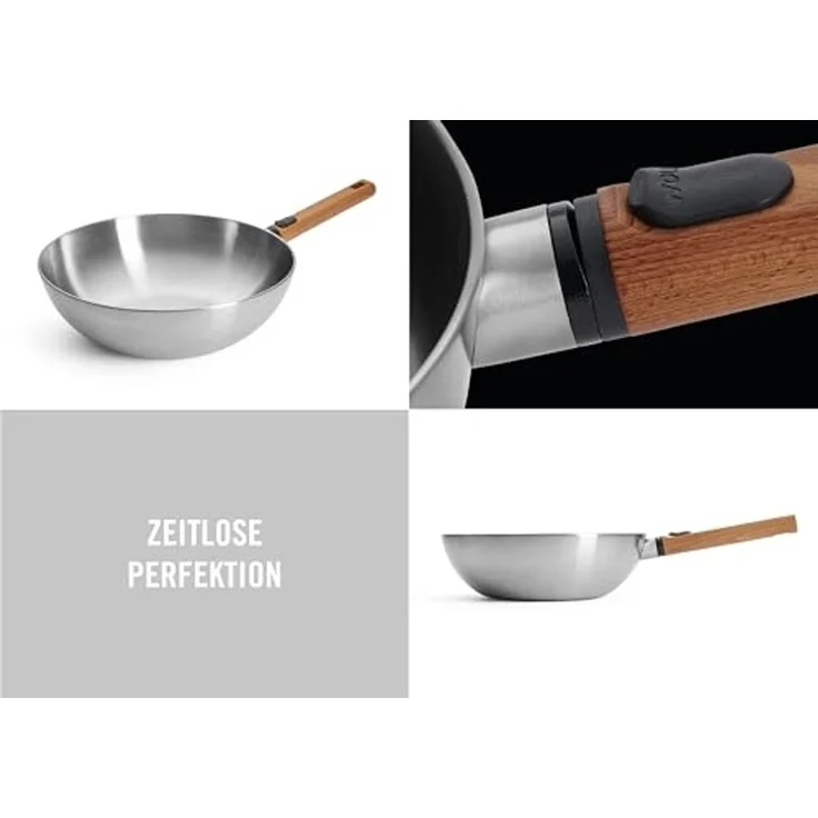 WOLL Wok Logic Steel, Edelstahl 18/10 (1-tlg), 5-Schicht-Aufbau – Bild 2