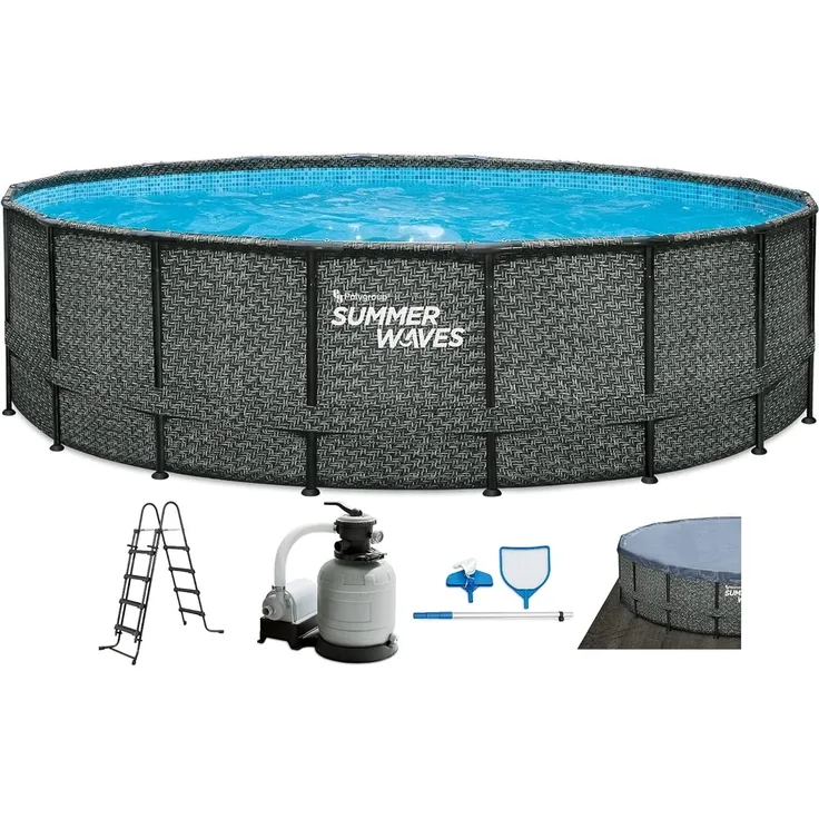 SUMMER WAVES Framepool TW25-P4A0185210EU Frame Elite Pool Dark Herringbone 549 x 132 cm