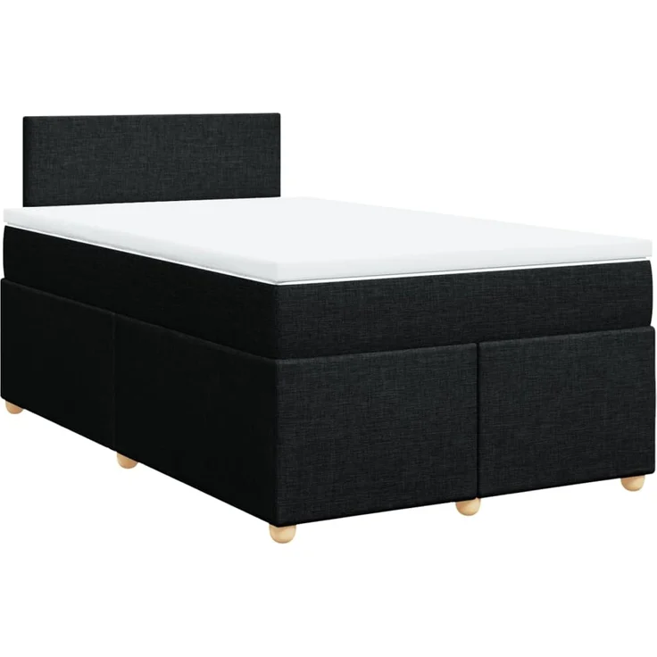 vidaXL Boxspringbett mit Matratze Schwarz 120x200 cm Stoff 3288942 – Bild 3