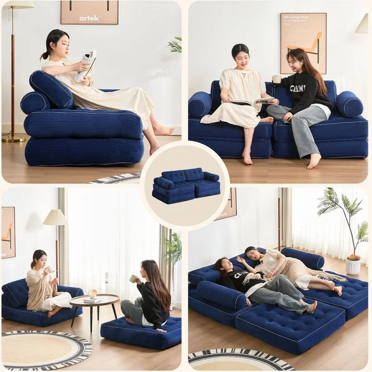 LITBIRD Schlafsofa faltbar, 4-in-1 Multifunktionssofa, Sitzsack-Sofa, Relaxsessel, 1 Teile, Spielsofa & Gästebett für kleine Räume – Bild 3