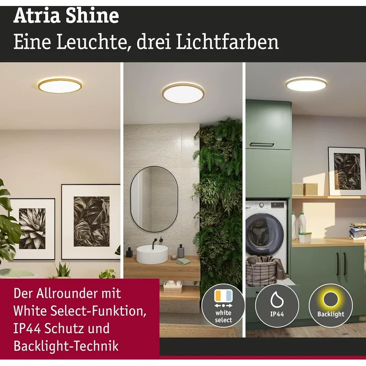Paulmann 71260 LED Panel Atria Shine 398mm 3000-6500K Holzoptik IP44 – Bild 3