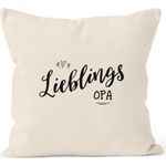 MoonWorks Dekokissen Kissenbezug Lieblingsopa Geschenk Familie Opa Großvater Großeltern Family Kissen-Hülle Deko-Kissen 40x40 Baumwolle MoonWorks®