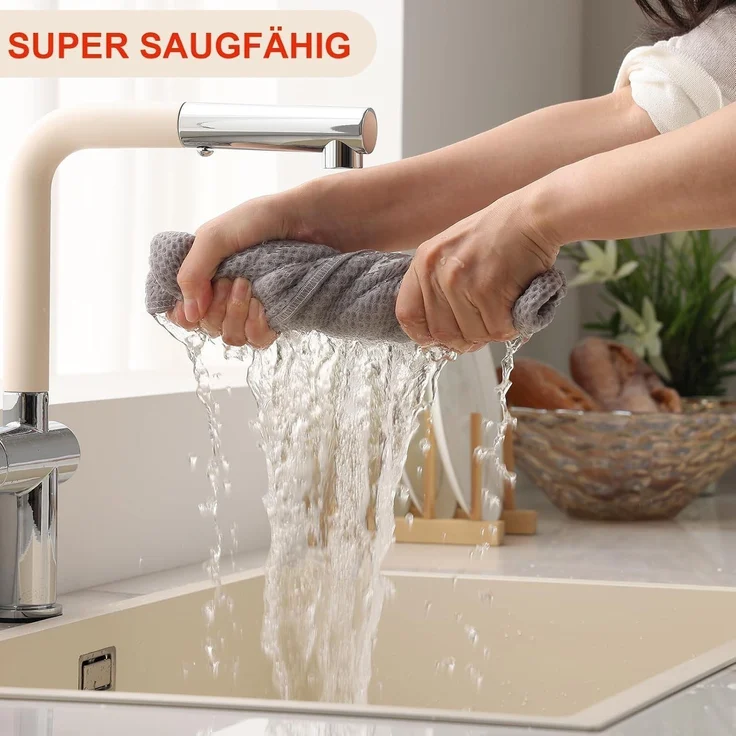 6er Set Moosfor Geschirrtücher 100% Baumwolle 32x72cm Weich Saugfähig Dicke – Bild 4