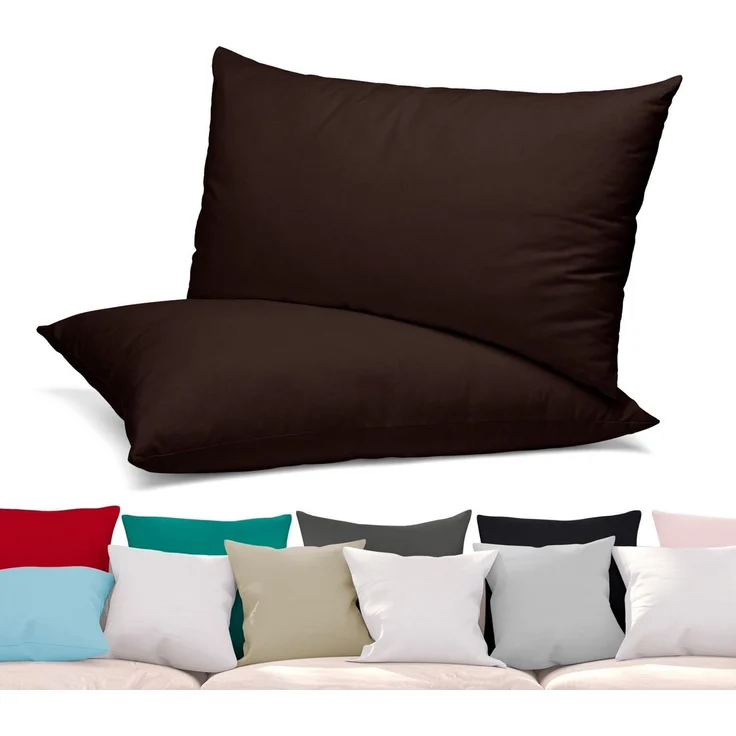 Beautex Kissenhüllen 2er Set Kissenbezug, Kissenhülle aus Baumwolle, Premium Jersey 160g/m², (2 Stück) – Bild 5