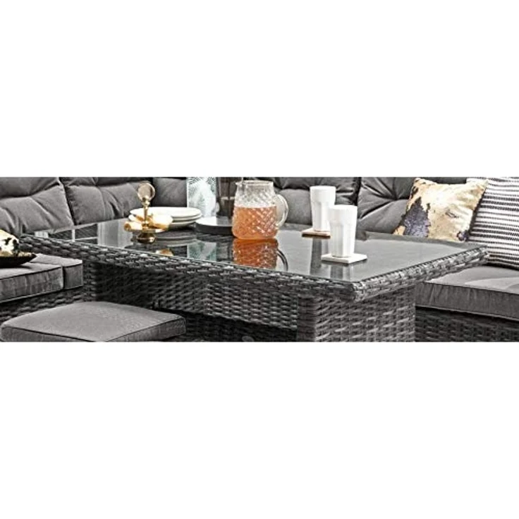 Destiny Gartenlounge-Set SANTA PONSA, (20-tlg, 2x Schenkel, 2x Hocker, 1x Tisch, inkl. Auflagen), Aluminium, Polyrattan – Bild 4