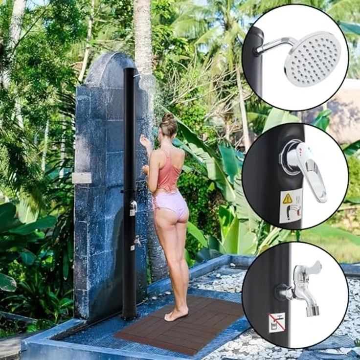 Solardusche Frerievn mit Fußdusche 215 cm 18L [casa. pro] – Bild 2