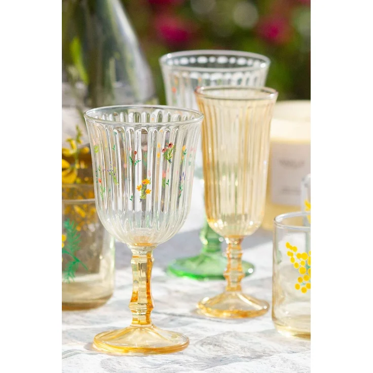 Hermia Concept 'Botanical 240' Weingläser-Set (4-teilig), Gelb / Grün, 8,2 x 8,2 x 15,9 cm, 240 ml – Bild 2