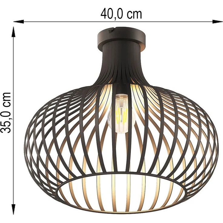Deckenleuchte, Metall rost, Gitter Design, H 35 cm – Bild 8