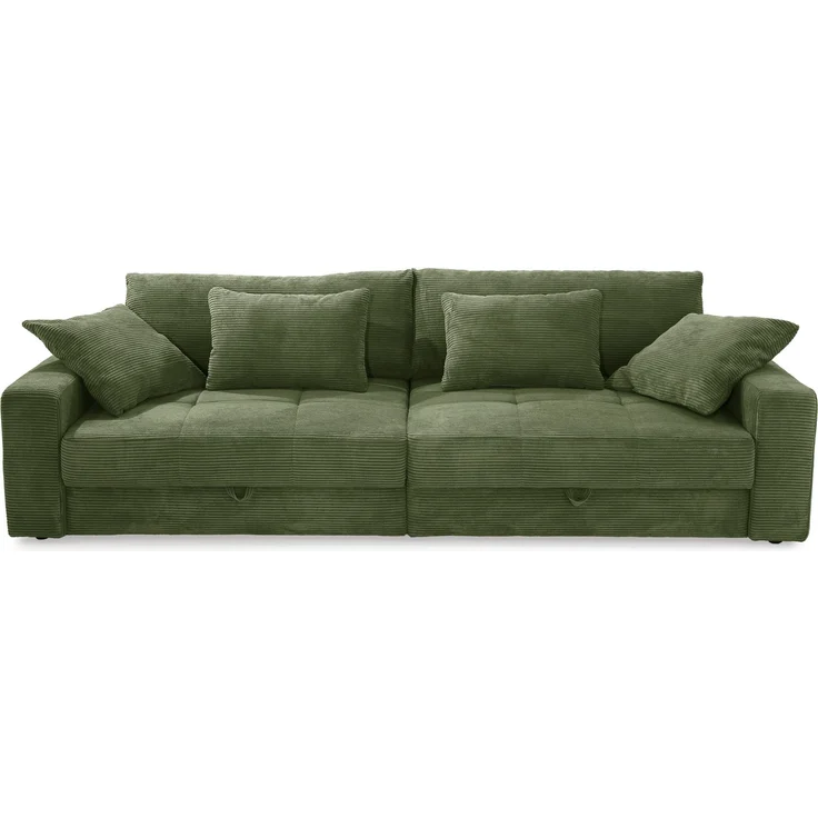 Big-Sofa 284 cm breit Wellenunterfederung Lounge-Couch Stauraum Cord Grün – Bild 1
