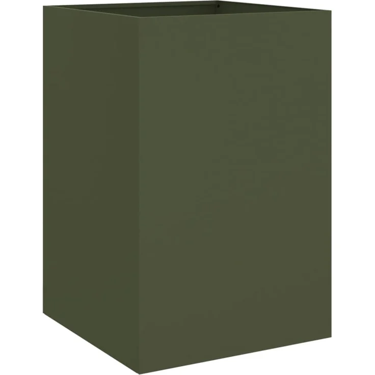 vidaXL Pflanzkübel Olivgrün 52x48x75 cm Stahl 841586 – Bild 1