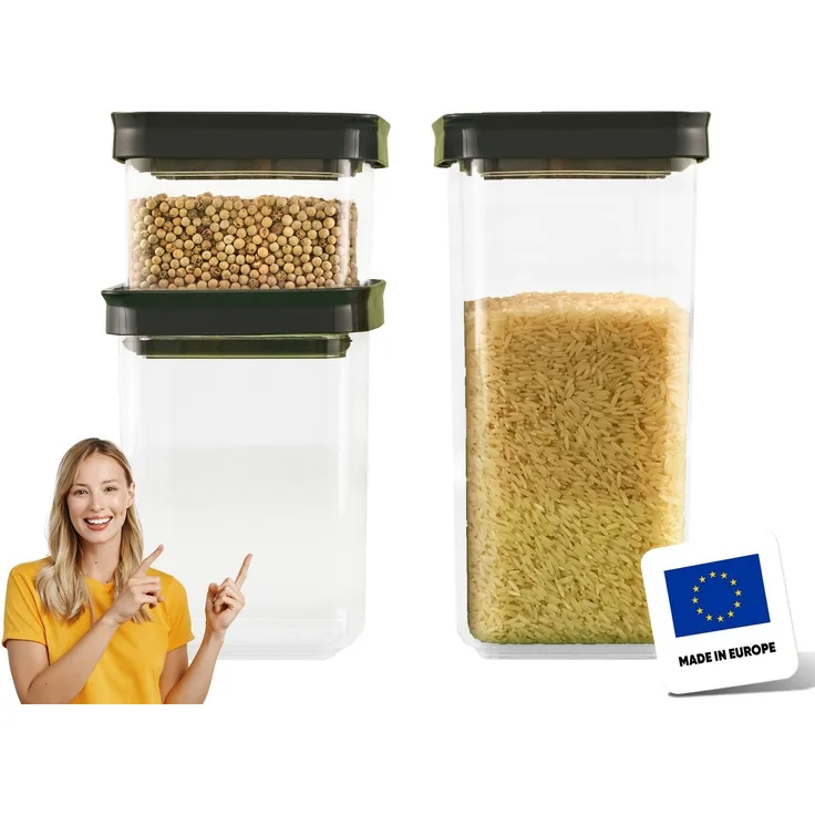 uandu home Vorratsdose Vorratsdosen mit Deckel Luftdicht, Vorratsbehälter Set, (Aufbewahrungsbox Küche Aufbewahrung & Organisation, BPA Frei, Küchen Organizer, Vorratsdosen für alle trockenen Lebensmittel)
