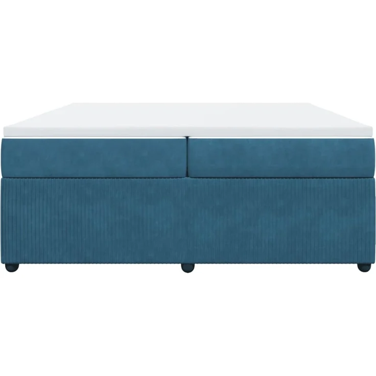 vidaXL Boxspringbett mit Matratze Dunkelblau 200x200 cm Samt 3285666 – Bild 4
