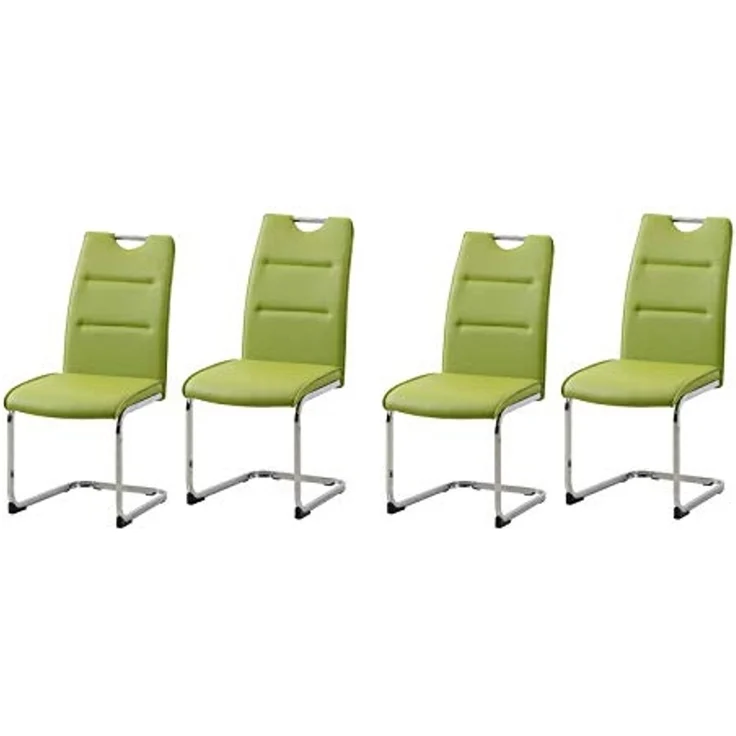 HTI-Line Esszimmerstuhl Schwingstuhl 4er Set PU grün DannyC (Set, 4 St), Freischwinger Esszimmerstuhl Kunstleder – Bild 1