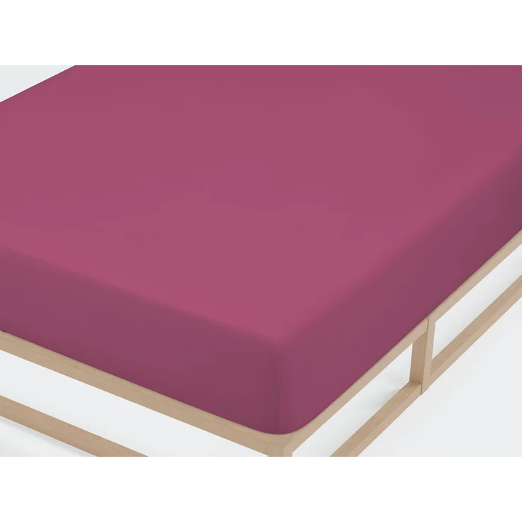 biberna Jersey-Elastic-Spannbetttuch 0077866, brombeer, 1x 90x190 cm - 100x220 cm – Bild 1