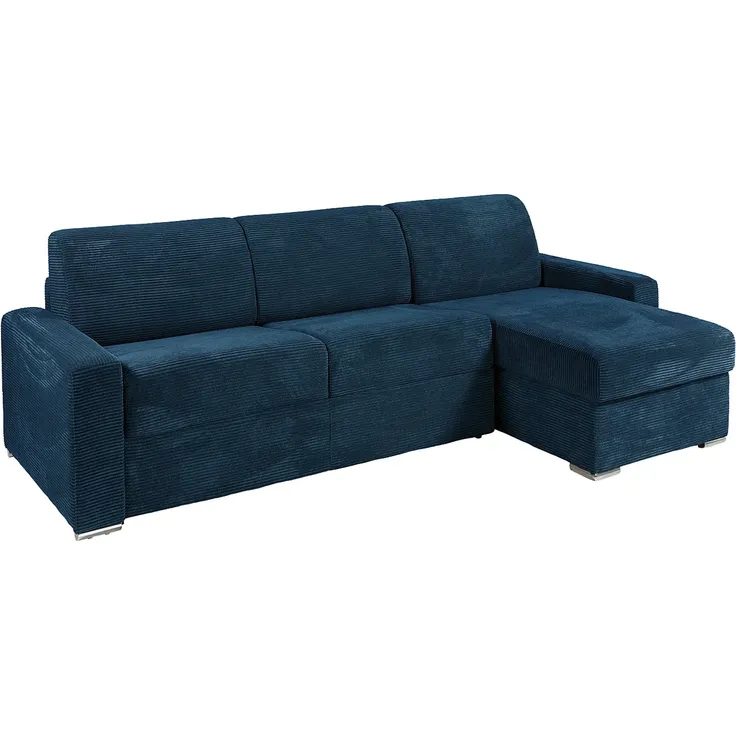 Vente-unique - CALITO Sofa SamtStoff Blau - B 223 cm152 cm x H 85 cm x L 278 cm – Bild 2