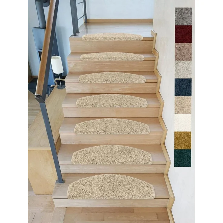 Metzker® Stufenmatte Stufenmatten Emphoria Halbrund Einzeln und Sparset's, halbrund, Höhe: 15 mm, 15 Stück im Set - Beige – Bild 1