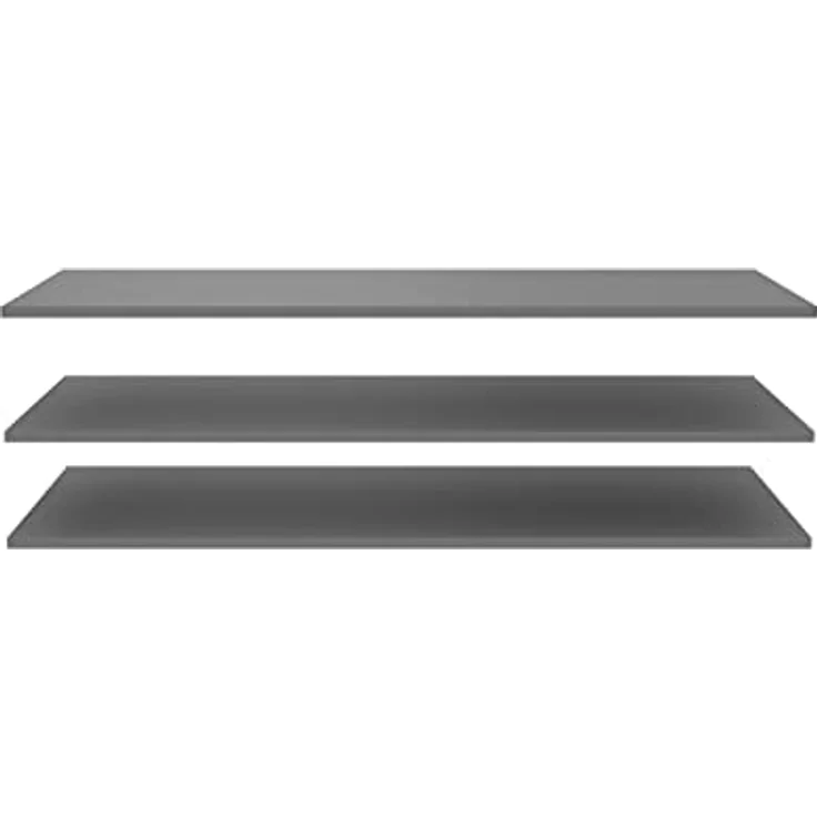 FORTE 3-er Set Einlegeböden breit, Holwerkstoff, Grau, 107,8 x 42 x 2,2 cm – Bild 6