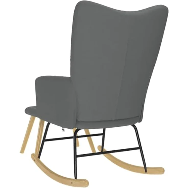 vidaXL Schaukelstuhl mit Fußhocker Dunkelgrau Stoff 4016801 – Bild 8
