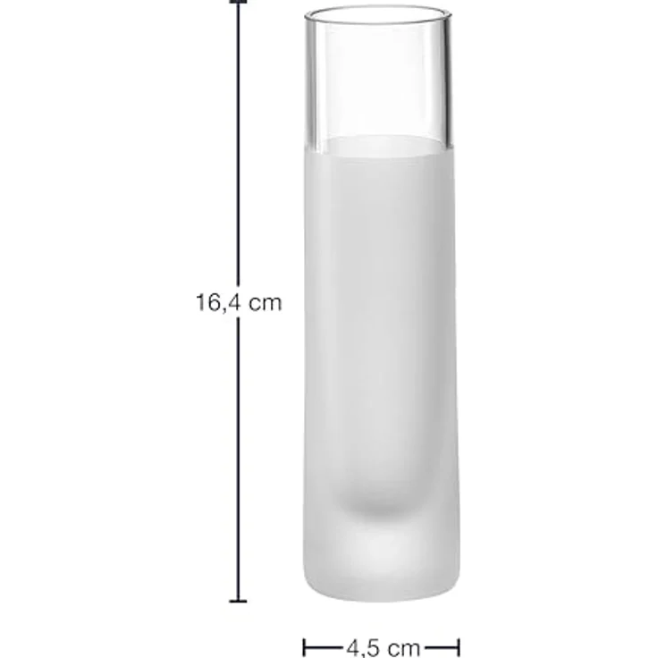 LEONARDO HOME Novara Deko-Vase, zylinderförmige Solifleurvase aus satiniertem Glas, Höhe 16,4 cm, Durchmesser 4,5 cm, 120 ml – Bild 2