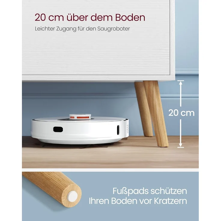 Vasagle TV-Schrank für Fernseher bis zu 55 Zoll, Holz weiß, 120 x 40 x 49 (BxTxH) cm – Bild 8