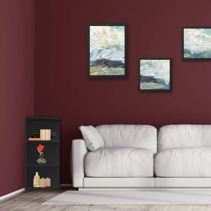 Coemo Eckregal Corner 60 aus Holz 3 Etagen Schwarz – Bild 7