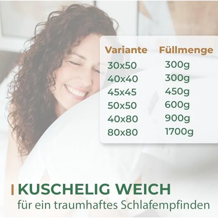 KNERST Federkopfkissen allergikerfreundliches Federkopfkissen, Füllung: Federn, Bauchschläfer, Rückenschläfer, Seitenschläfer, Hergestellt in Deutschland, für Allergiker geeignet – Bild 7