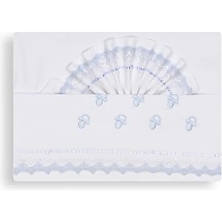 Bettwäsche-Set für Wiegen, Weiß und Blau