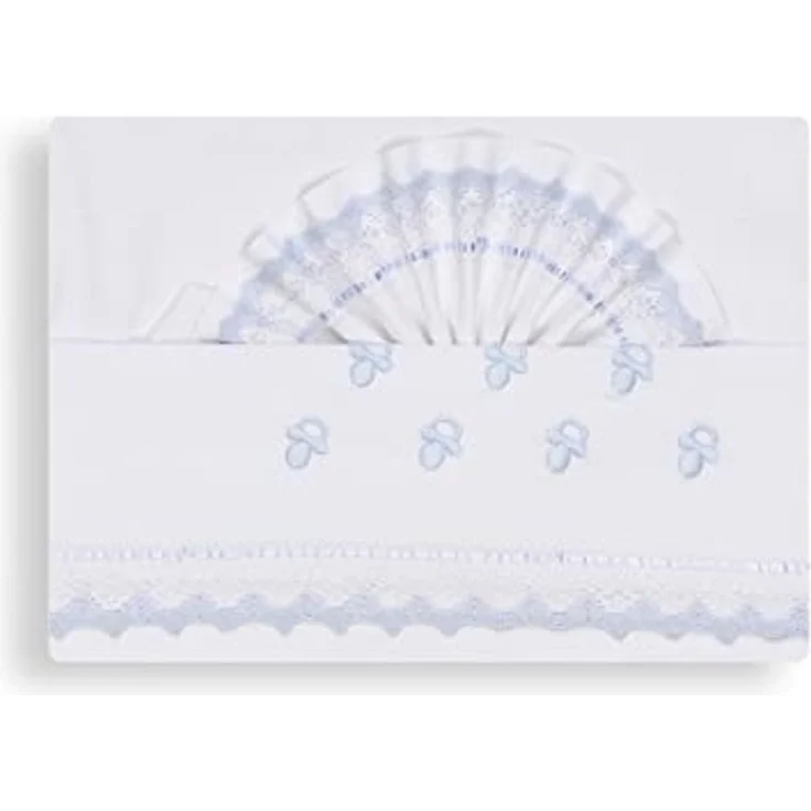 Bettwäsche-Set für Wiegen, Weiß und Blau – Bild 1