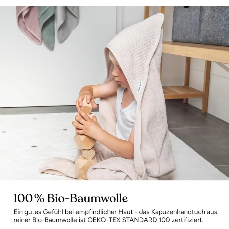 Ehrenkind Kapuzenhandtuch Kapuze aus kuschelig weicher Bio-Baumwolle, Kapuzenhandtuch Baby, (Standard by OEKO-TEX, 100% Bio-Baumwolle), Baby Handtuch Kapuze – Bild 2