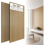 skølm 'Rune' 3D Akustikpaneele, Eiche, hochwertige Holzoptik Furnier und MDF, 120x60 cm, Wandpaneele mit Schallschutz, 2er Set