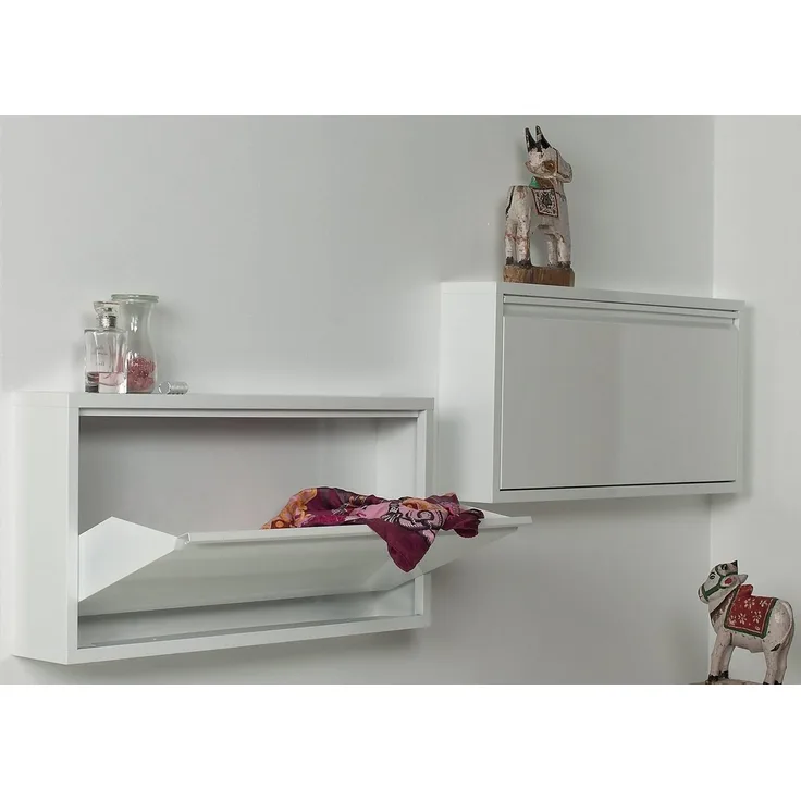 Jan Kurtz Schuhschrank, Stahlblech, Weiß, 12. 5 x 75 x 37. 5 cm