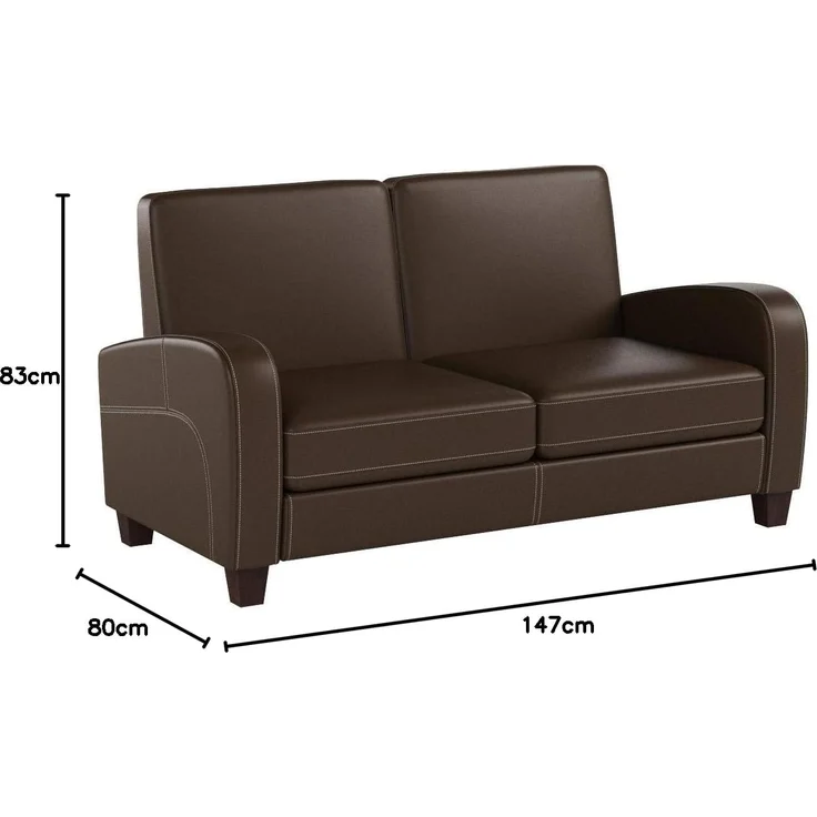 Julian Bowen Vivo 2-Sitzer-Sofa, braunes Kunstleder – Bild 5