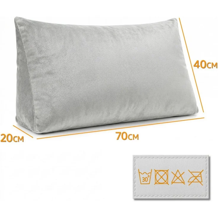 Amazinggirl Rückenkissen Keilkissen Cord Kissen 70x40 cm - Lesekissen für Bett Sofa und Couch – Bild 2
