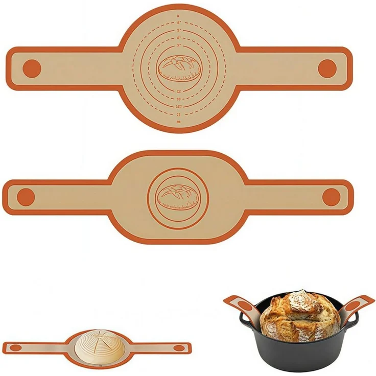 FOUORTUNATE-BEE Backmatte 2er-Set Silikon-Backmatten mit langem Griff, (2-tlg), Backunterlagen für Brot, Gebäck und vielseitiges Backen – Bild 1