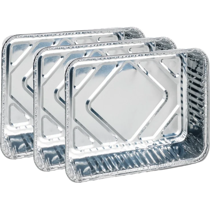 QuickPack Auflaufform Auflaufform 3er Aluminium eckig 20 x15 x4cm, Aluminium, (3-St), Alu Schale Grillschale Auflaufform Grillform Gratinform – Bild 3