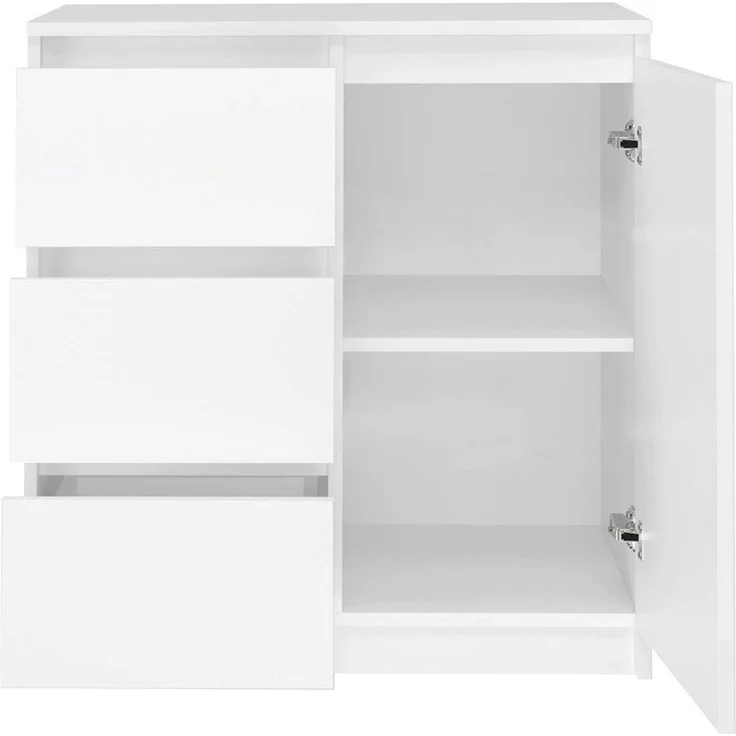 ibonto NACHTKOMMODE MATTWEISS 40x80x75cm (H 75 x T 40 x B 80 cm) – Bild 2