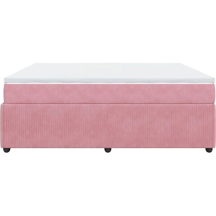 vidaXL Boxspringbett mit Matratze Rosa 180x200 cm Samt 3285661 – Bild 8