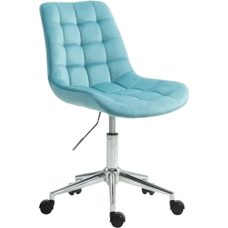 Svita Micky Schreibtischstuhl, höhenverstellbar in Hellblau, Textilstuhl mit Drehkreuz, 50x54x80-92 cm, ideal für Kinder und Jugendliche