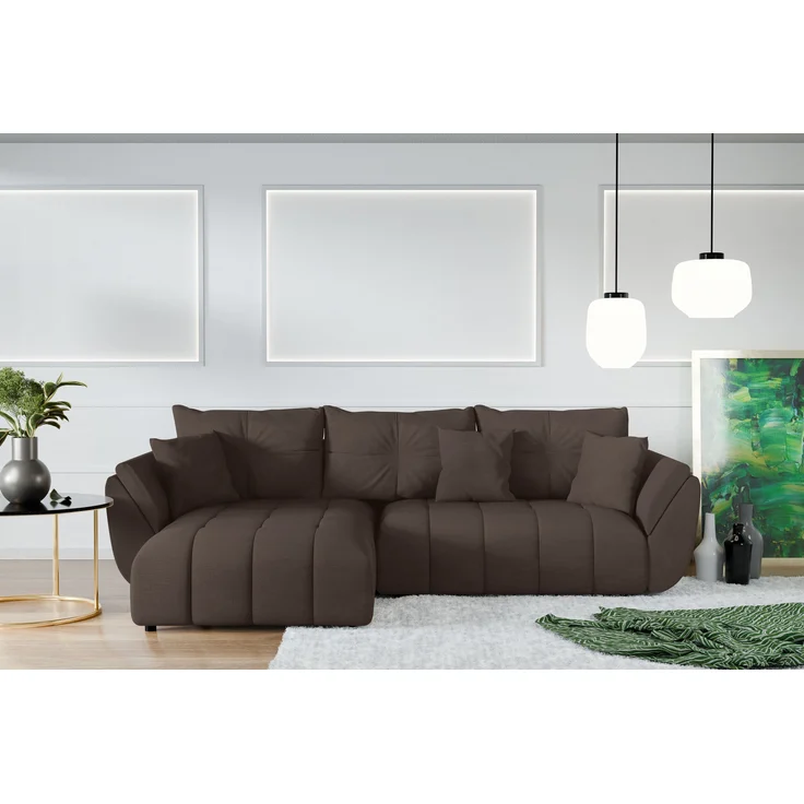 AX LIVING L Form braune Ecksofa Verciani Schlaffunktion Bettkasten 280 – Bild 3