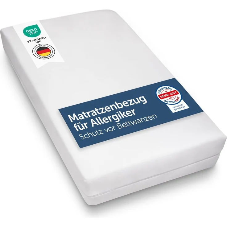 Matratzenschutzbezug für Allergiker, Topper Bezug Blumtal, Milbenbezug, Encasing, atmungsaktiv und wasserdicht – Bild 1