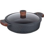 RESTO Kitchenware Kochtopf Capella, Schmortopf antihaftbeschichtet und spülmaschinenfest, Aluminiumguss (2-tlg), mit Glasdeckel und stoßdämpfendem Silikonrand, im Geschenkkarton