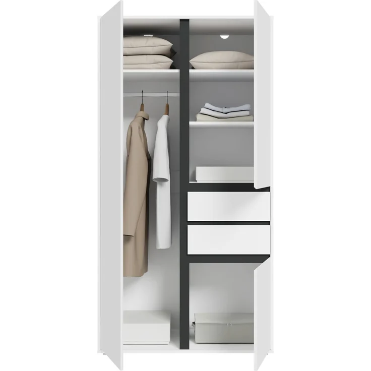 Falun Kleiderschrank 2-türig in weiß – Bild 4