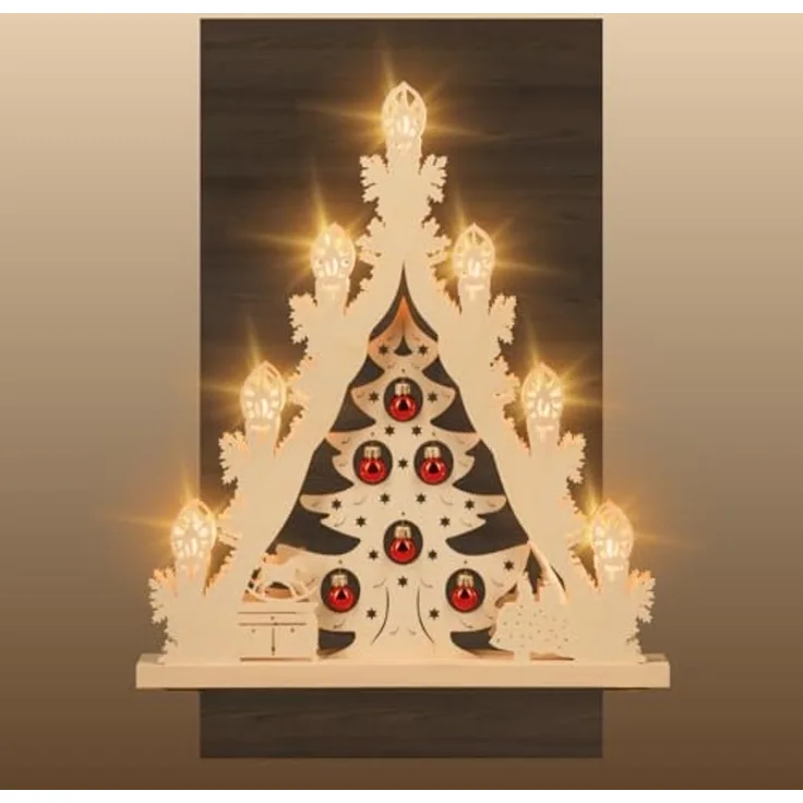 Weigla LED Lichterbogen Weihnachtsbaum mit Kugeln, Made in Germany (1-tlg), Lichterspitze, 7-flammig